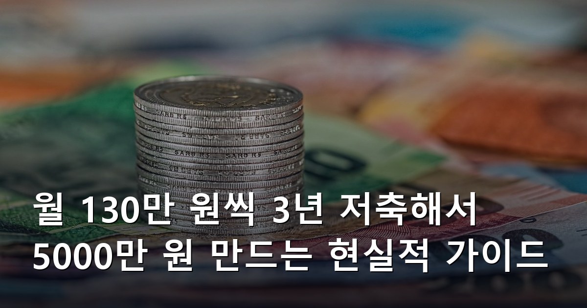 월 130만 원씩 3년 저축해서 5000만 원 만드는 현실적 가이드